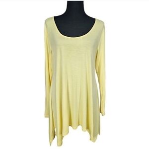 Soft Surroundings Petite Scoop Neck Blouse Sz Medium Viscose Long Sleeve Light